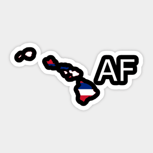 Hawaii Flag State Outline AF (white) Sticker